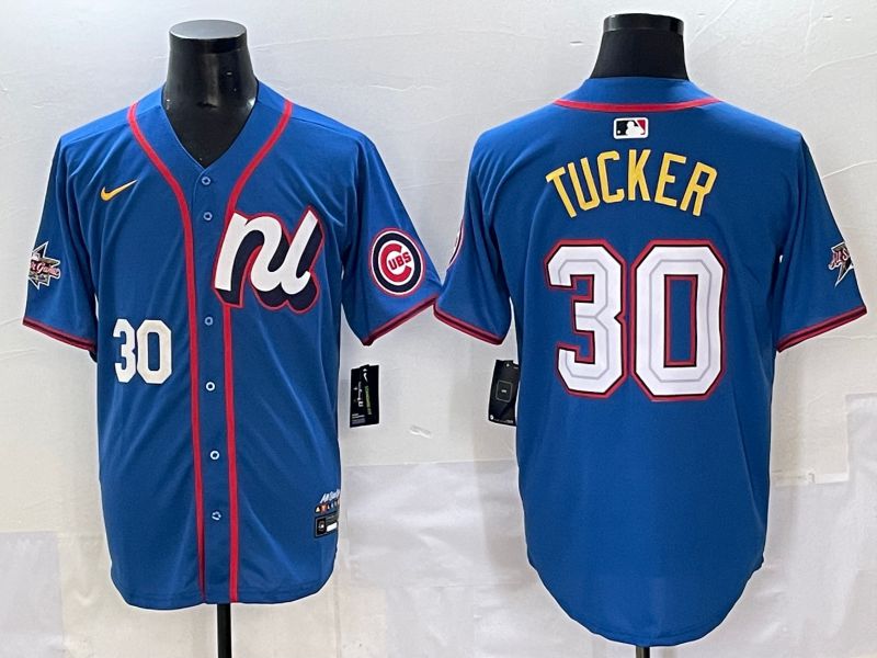 Men 2025 Chicago Cubs #30 Tucker Blue All star Nike MLB Jersey style 4